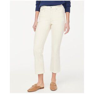 J. Crew Petite Mid-Rise Flare Crop Jeans All-Day Stretch Ecru Wash Size 26P NWT